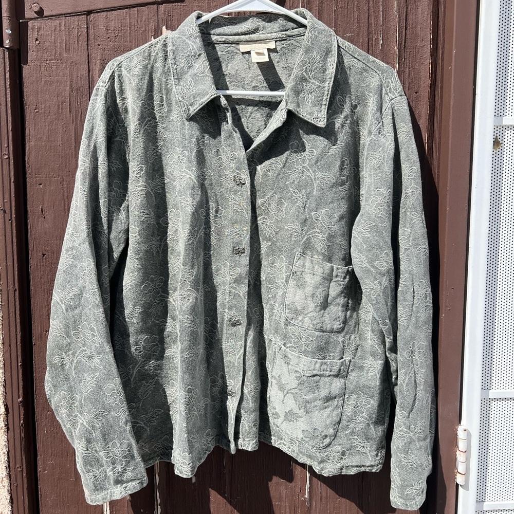J.Jill Grey Long Sleeve Shirt